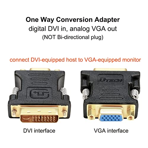 Ruhza DTech DVI Male to VGA Female Adapter High Speed DVI-I24+5 Port Converter for HDTV, Plasma, DVD and Projector - Image 5