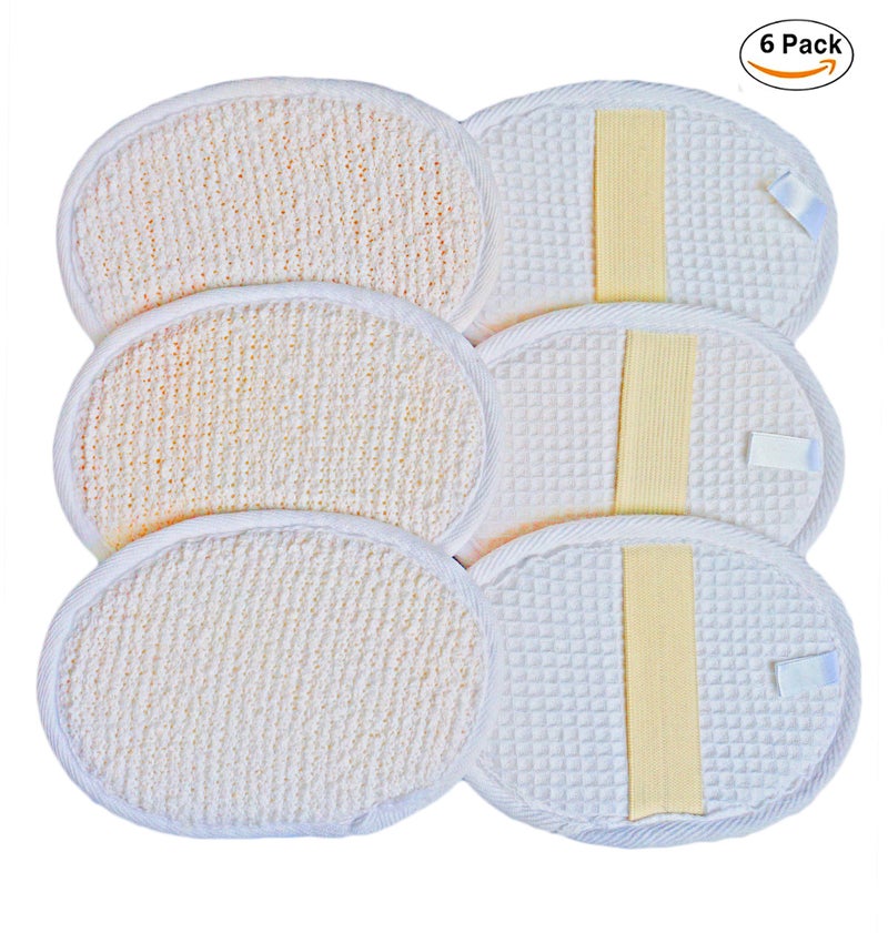 JINS-Hung 6Pack (Large 6.3x4.3 inches) Exfoliating Face Body Pad (100% Soft Terry Cloth) Cloth Materials Loofah Sponge Scrubber Brush Close Skin for Men and Women When Bath Spa and Shower - Image 4