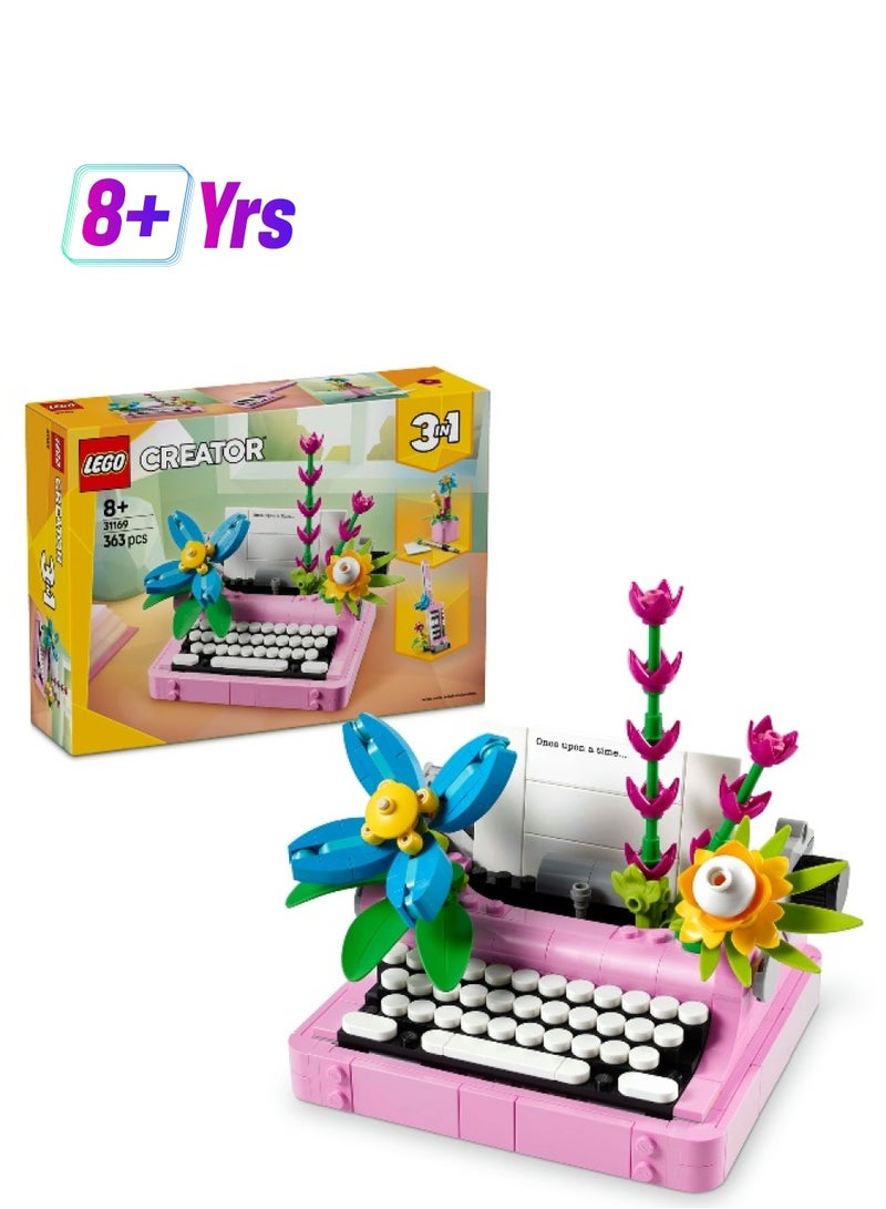 LEGO Creator 3in1 Typewriter with Flowers 31169 Building Set (363 Pieces) - Image 1