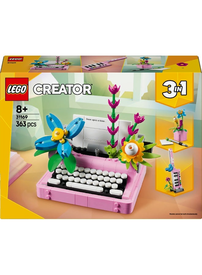 LEGO Creator 3in1 Typewriter with Flowers 31169 Building Set (363 Pieces) - Image 2