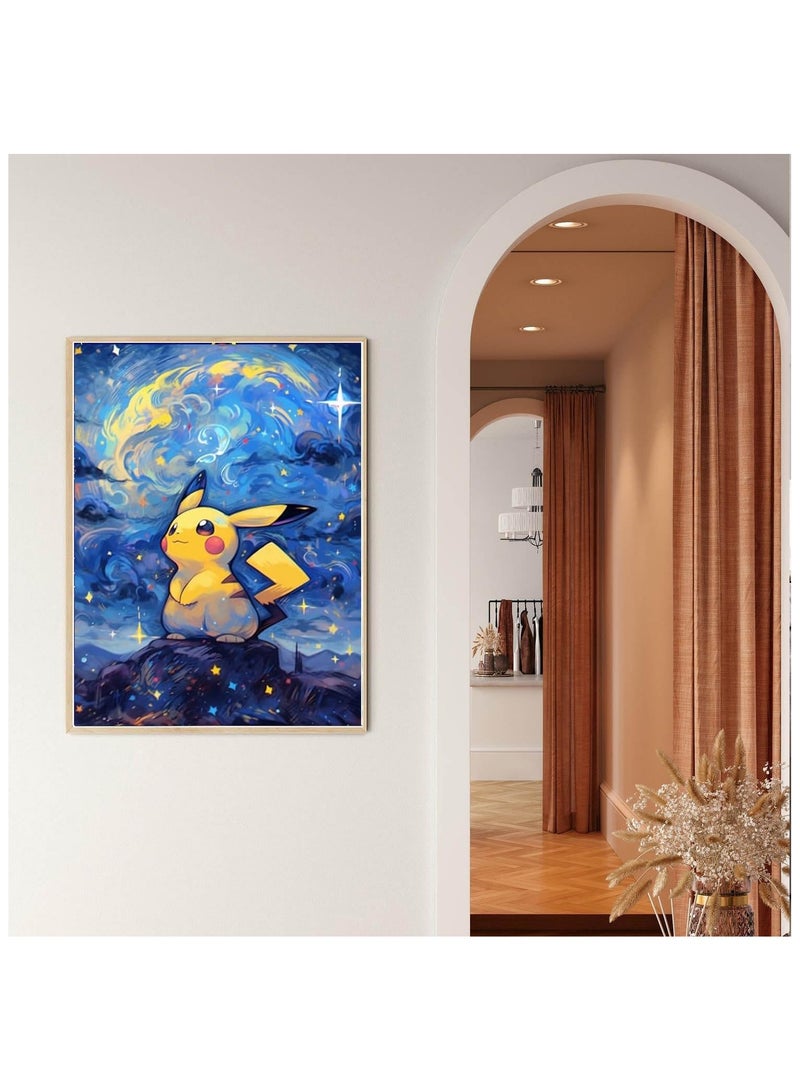 SOLARAE 4Pcs Diamond Art Painting Kits Cartoon Full Drill Diamond Dots Paintings for Beginners 5D Diamond Art Kits DIY Full Drill Diamond Crystal Craft Kits for Home Wall Decor 15.7x11.8 inch - Image 4