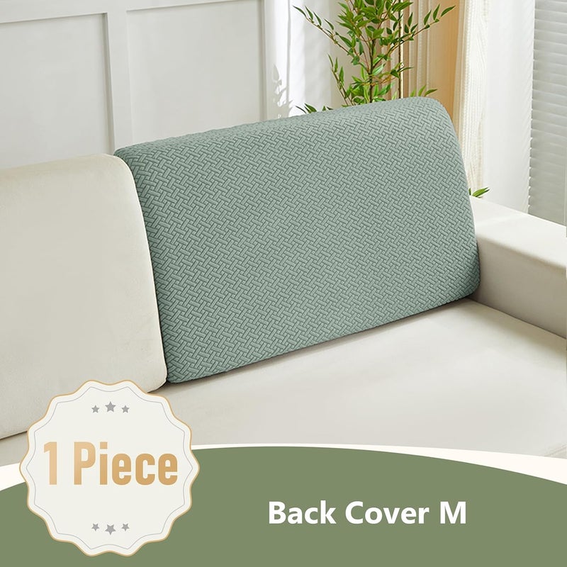 Yoovat Couch Cushion Covers for Sofa Couch Covers Wear-Resistant Universal Sofa Cover Washable Stretch for Sectional Slipcovers (Texture-Green,Back Cover M) - Image 3