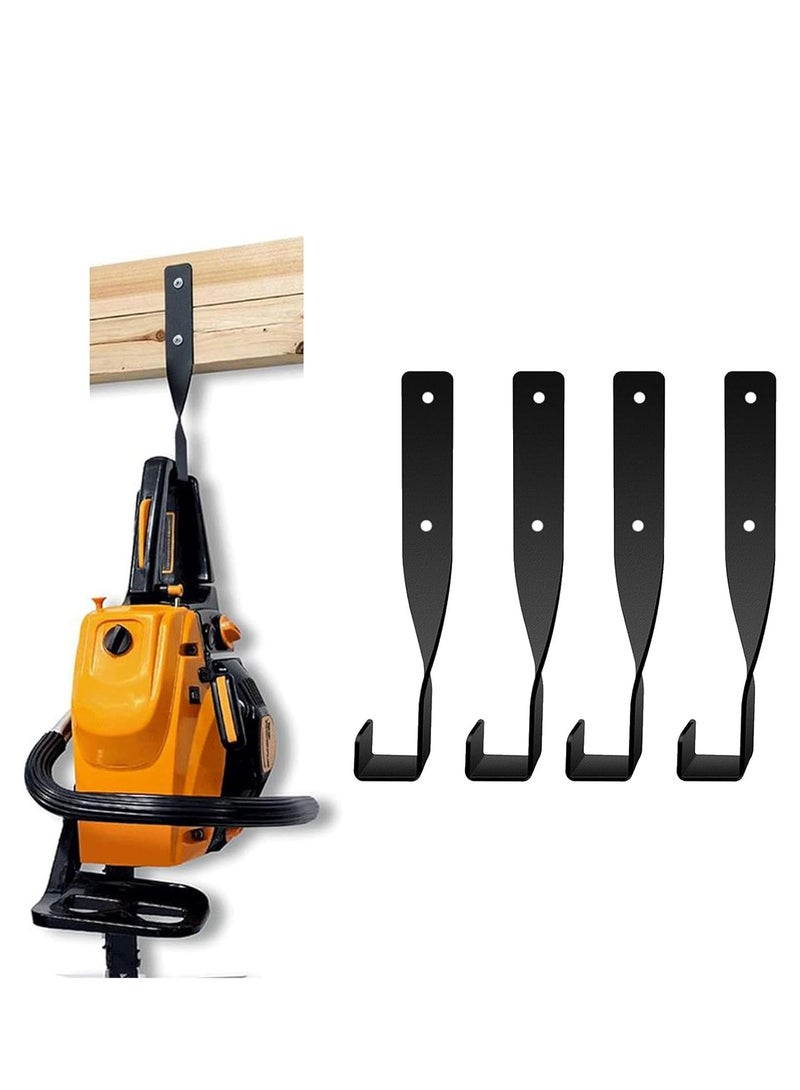 Chainsaw Holder Wall Mount,Backpack Blower Rack Accessories for Garage Wall,Garage Storage Hooks,Heavy-Duty Weed Eater String Trimmer Hanger Storage Rack for Home Hand Power Tools 4pcs  - Image 1