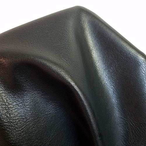 NAT Leathers | Black Soft Faux Vegan Leather PU (Peta Approved Vegan) | 1 Yard (36 inch Length x 54 inch Wide) Cut by The Yard | Synthetic Pleather 0.9 mm Nappa Smooth Upholstery | Black 36"x54" - Image 1