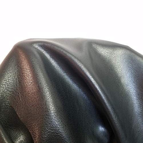 NAT Leathers | Black Soft Faux Vegan Leather PU (Peta Approved Vegan) | 1 Yard (36 inch Length x 54 inch Wide) Cut by The Yard | Synthetic Pleather 0.9 mm Nappa Smooth Upholstery | Black 36"x54" - Image 2