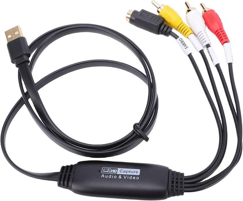 محول فيديو من VHS إلى رقمي، بطاقة التقاط فيديو USB 2.0، لنقل الصوت والفيديو من AV إلى USB، مناسبة لأجهزة الكمبيوتر وكاميرات DV وأقراص DVD وVCR - Image 1