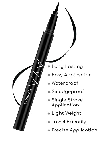 AYA Waterproof 24 Hours Long Lasting Eyeliner  Smudge Proof Transfer Proof Eye Liner for Eye Makeup Black - Image 2