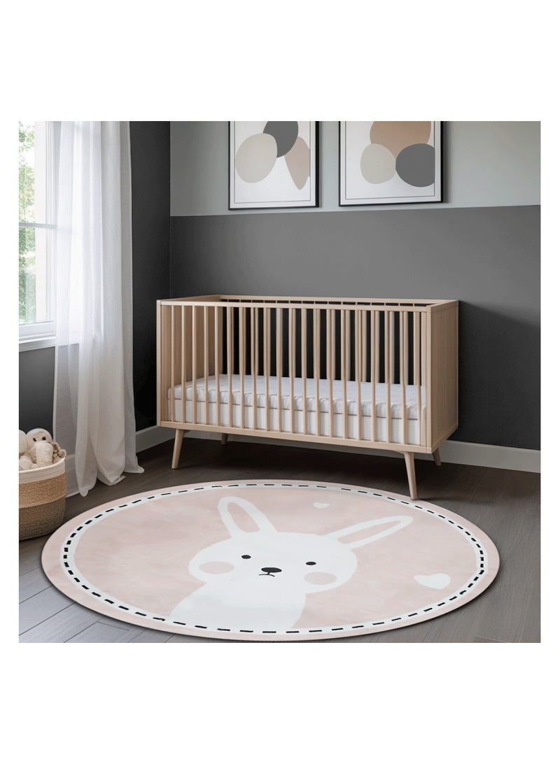 MIRAL rug by Alkaffary with cheerful prints that bring playful charm to your child's carpet, 1.60x1.60, Pink