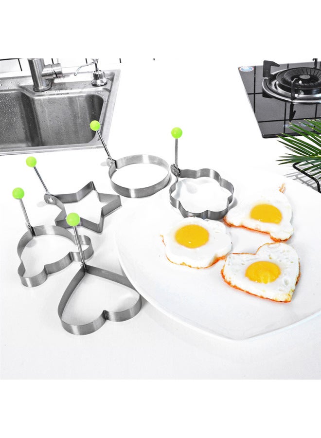 Thickened Stainless Steel Egg Fried Egg Ring Fried Egg Mold Model Creative Pocked Egg Love Type Grinding Tool-Specifications:Love Shape# C095B#-Color:Bag - Image 2
