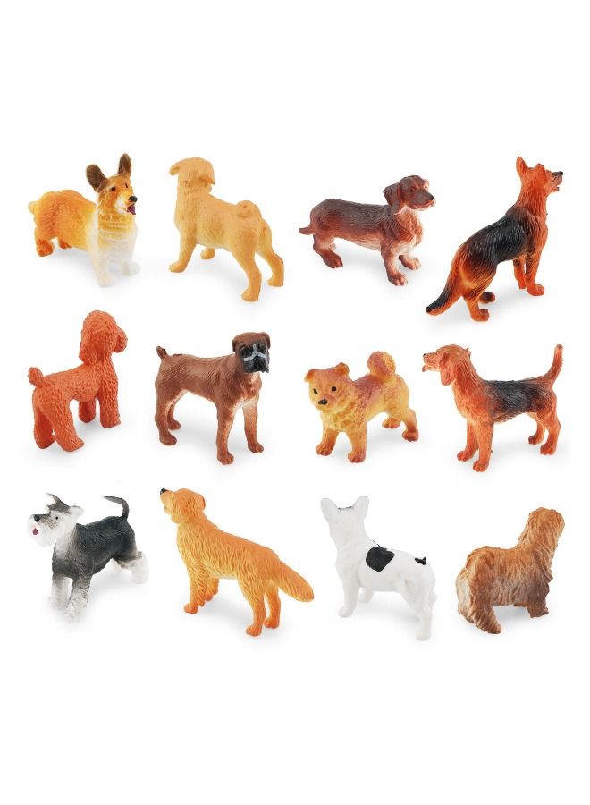 12PCS Mini Dog Figures, Realistic Dog Figures Toy Set, Mini Animal Figures for Kids Toddlers Decorations Educational, Hand Painted Dogs Animals Toy, Cake Toppers Birthday Gift for Kids Toddlers - Image 3
