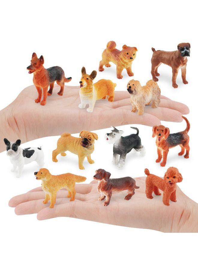 12PCS Mini Dog Figures, Realistic Dog Figures Toy Set, Mini Animal Figures for Kids Toddlers Decorations Educational, Hand Painted Dogs Animals Toy, Cake Toppers Birthday Gift for Kids Toddlers - Image 5