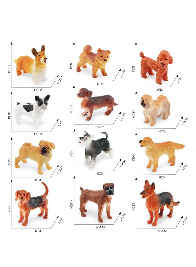 12PCS Mini Dog Figures, Realistic Dog Figures Toy Set, Mini Animal Figures for Kids Toddlers Decorations Educational, Hand Painted Dogs Animals Toy, Cake Toppers Birthday Gift for Kids Toddlers - Image 4