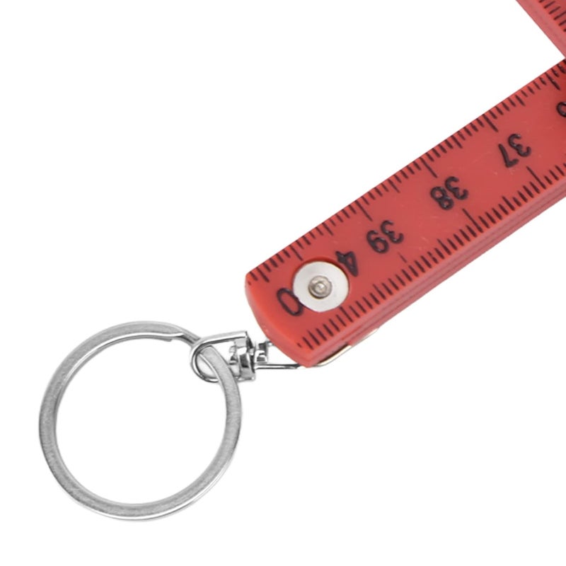 AQXREIGHT 2Pcs Red ABS Folding Ruler 0.5m Portable Foldable Ruler for Carpentry and Tile Laying - Image 4