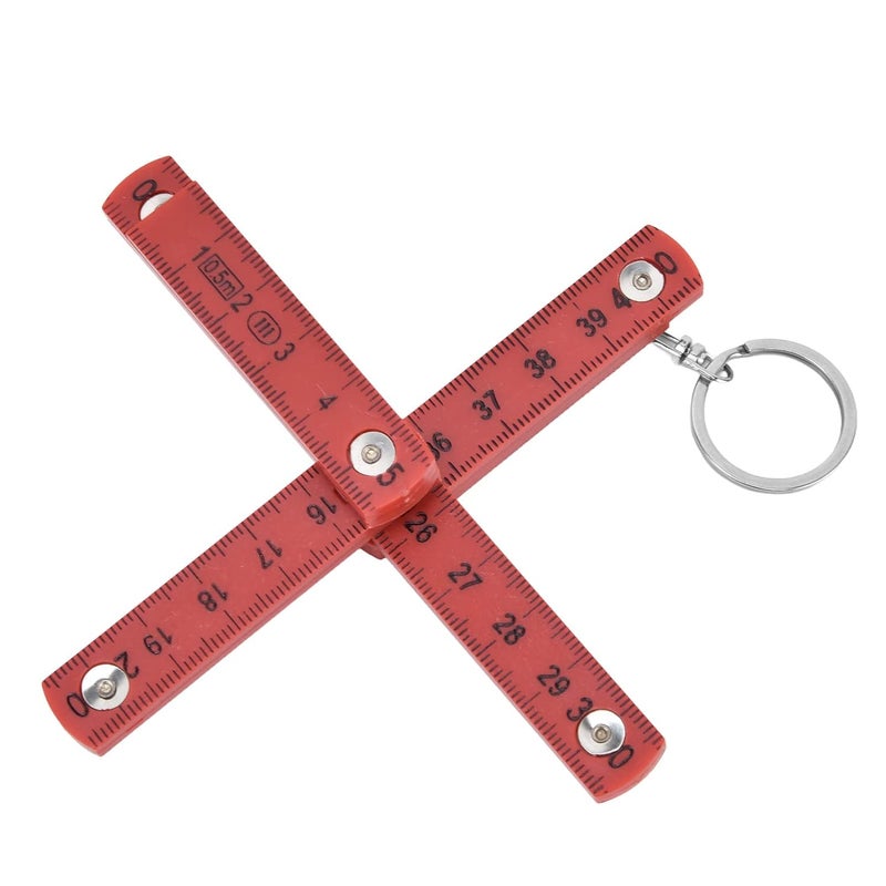 AQXREIGHT 2Pcs Red ABS Folding Ruler 0.5m Portable Foldable Ruler for Carpentry and Tile Laying - Image 3