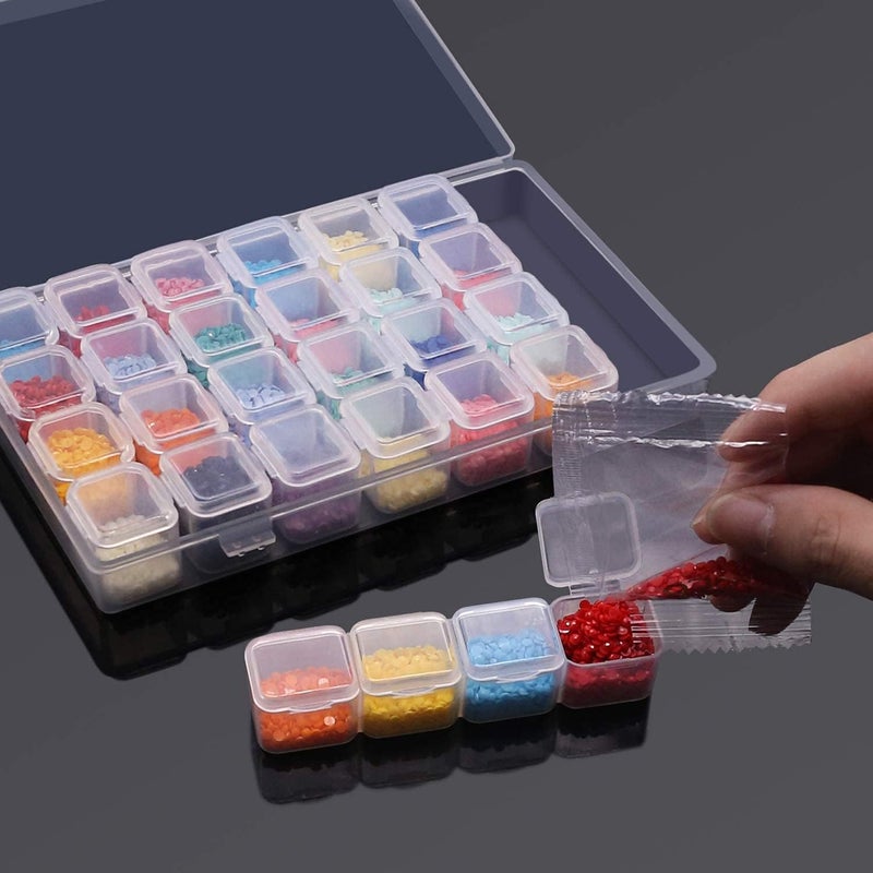 ARTDOT 56 Girds Storage Containers for Diamond Art Kits for Adults, 2 Pack Portable Bead Storage Container for Diamond Painting Accessories and Tools - Image 3