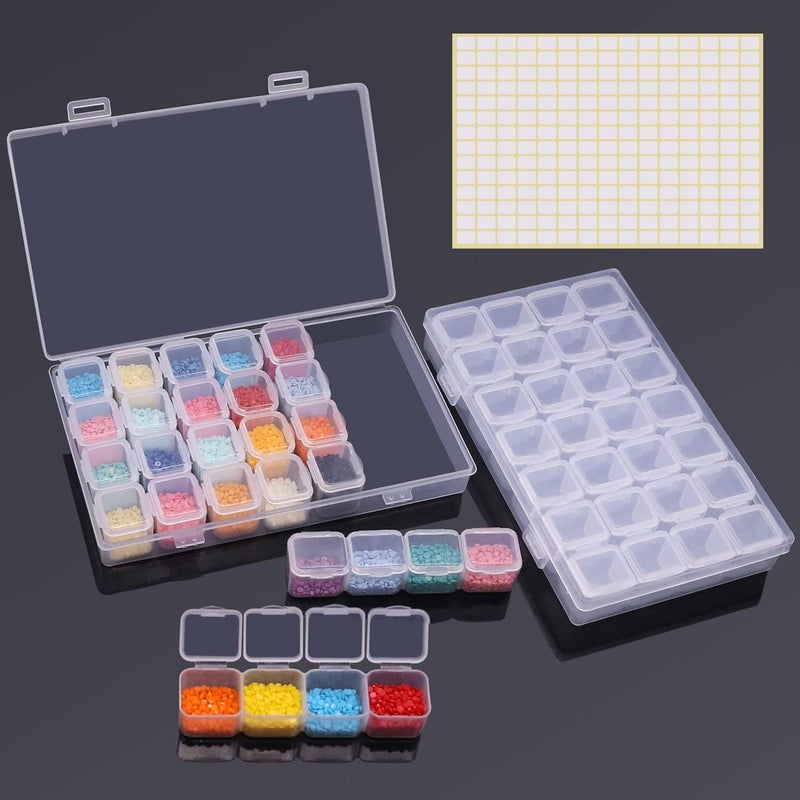 ARTDOT 56 Girds Storage Containers for Diamond Art Kits for Adults, 2 Pack Portable Bead Storage Container for Diamond Painting Accessories and Tools - Image 1