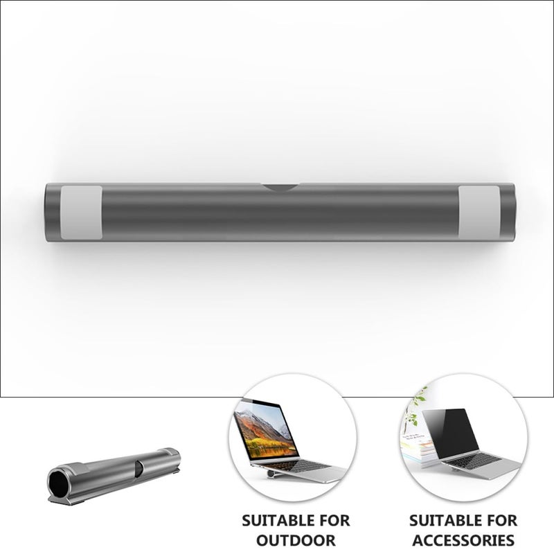 Gray Aluminum Alloy Laptop Stand with Cooling Feet 11 14 Inch Portable Holder Office Home - Image 4