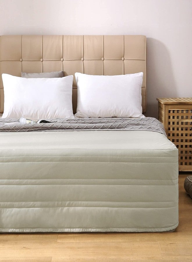 Marquess Quilted Bed Skirt, Queen Size, 14 Inch Drop, Dust Ruffle, Soft & Wrinkle-Free, Elegant Tailored Bedding,Linen,Queen - Image 2