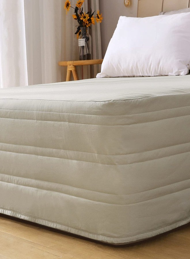 Marquess Quilted Bed Skirt, Queen Size, 14 Inch Drop, Dust Ruffle, Soft & Wrinkle-Free, Elegant Tailored Bedding,Linen,Queen - Image 1