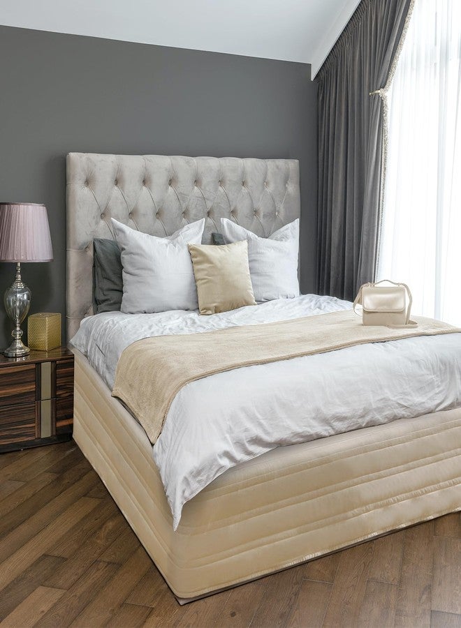Marquess Quilted Bed Skirt, Queen Size, 14 Inch Drop, Dust Ruffle, Soft & Wrinkle-Free, Elegant Tailored Bedding,Linen,Queen - Image 4