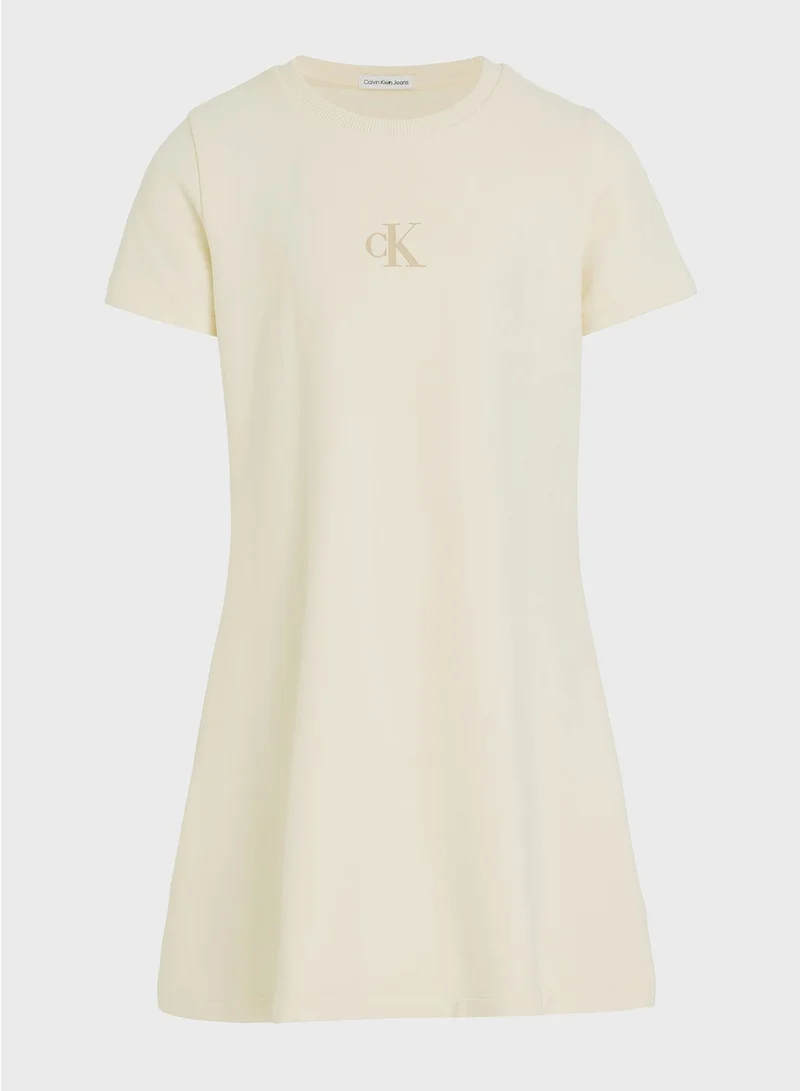 Calvin Klein Jeans Pale Yellow T-Shirt Dress