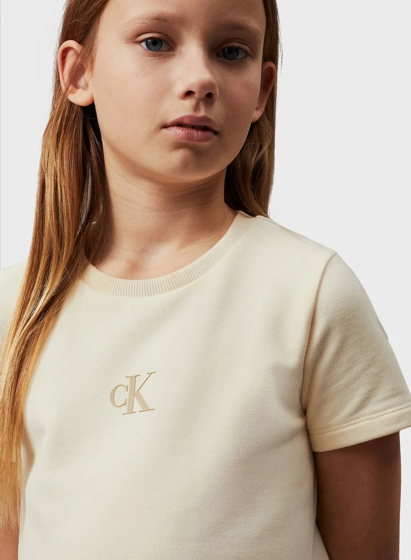 Calvin Klein Jeans Pale Yellow T-Shirt Dress