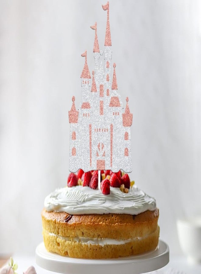 WFKLDF Castle Cake Topper Princess Cake Topper Castle Theme Birthday Party Decorations Princess Party Supplies Princess Happy Birthday Cake Decorations Princess Baby Shower Supplies - Image 4