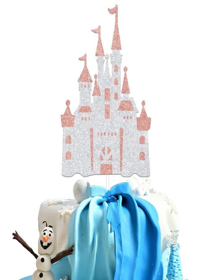 WFKLDF Castle Cake Topper Princess Cake Topper Castle Theme Birthday Party Decorations Princess Party Supplies Princess Happy Birthday Cake Decorations Princess Baby Shower Supplies - Image 1