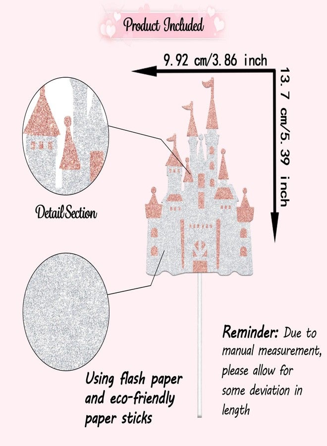 WFKLDF Castle Cake Topper Princess Cake Topper Castle Theme Birthday Party Decorations Princess Party Supplies Princess Happy Birthday Cake Decorations Princess Baby Shower Supplies - Image 2