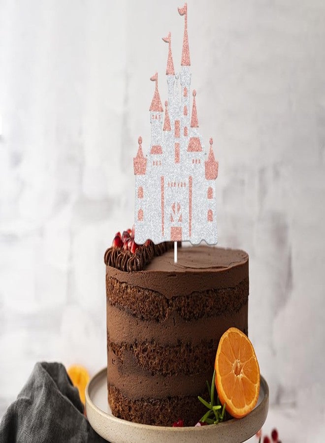 WFKLDF Castle Cake Topper Princess Cake Topper Castle Theme Birthday Party Decorations Princess Party Supplies Princess Happy Birthday Cake Decorations Princess Baby Shower Supplies - Image 3