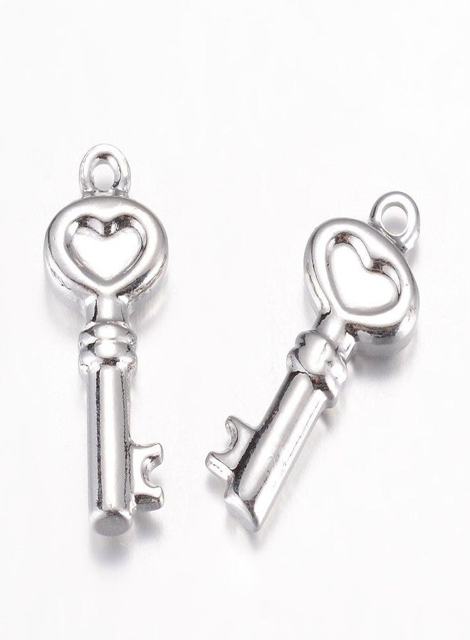Ipotkitt 25 Pcs 201 Stainless Steel Key Charms Valentine Heart Key Charms Vintage Skeleton Key Charms for DIY Making Jewelry Earring Craft Wedding Party Decor