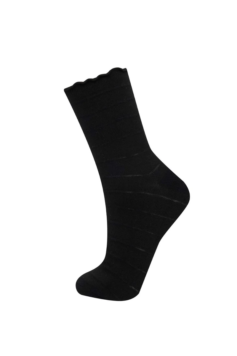 ديفاكتو Woman Seamless Ruffled 2 Piece Cotton Long Socks