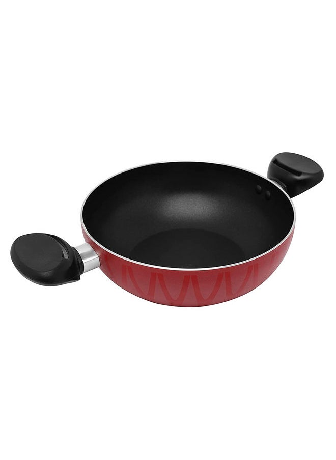 Trust - Non-Stick Aluminum Wok With Heat Resistant Handle Red/Black - Image 1