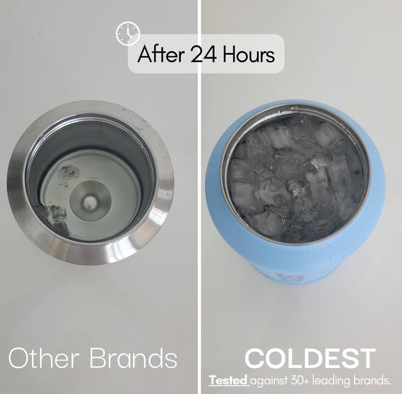 THE COLDEST WATER Coldest 40 oz Tumbler with Handle and Straw - 100% Leak Proof Insulated Tumbler with Lid and Straw (3 Lids) - Stainless Steel Tumblers for Women & Men - Cup Holder Friendly Base, 36 oz (Stealth Black) - Image 3