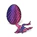 PETBSNVB 3D Printed Dragon with Wings in Egg Easter Basket Stuffers Crystal Dragon Surprise in Eggs Articulated Dragon Dragon Fidget Toy Home Office Decor Executive Desk Toy Laser Purple - Image 2