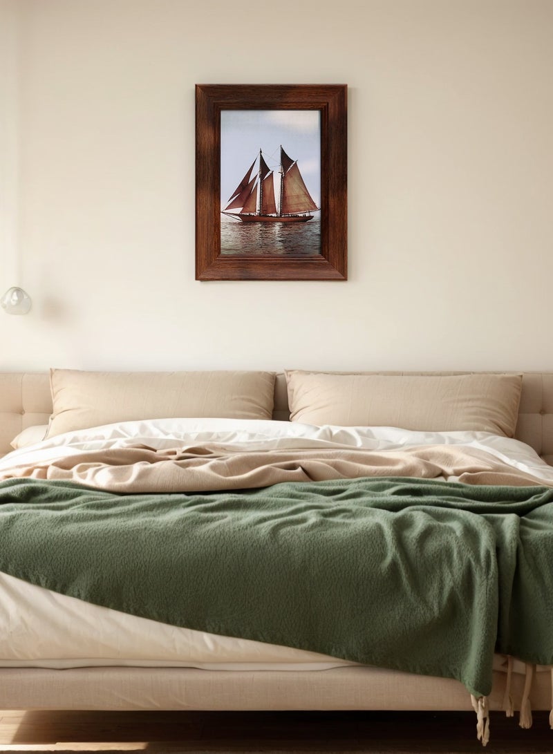 Wood Picture Frame, Display Pictures 15.2cmx20.3cm , Coffee-colored Frame  for Wall and Tabletop Display，1 Pack - Image 3