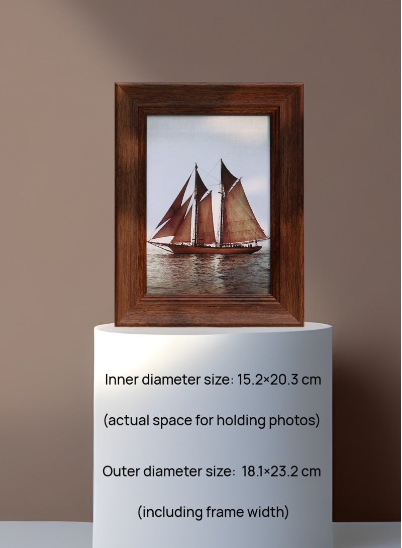 Wood Picture Frame, Display Pictures 15.2cmx20.3cm , Coffee-colored Frame  for Wall and Tabletop Display，1 Pack - Image 4