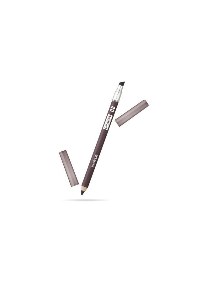 PUPA Milano Multiplay Eye Pencil - Creamy, Blendable Eyeliner With Smudge Tip - Create Long Wearing, Glamorous Intensity - Smooth, Lasting Color Liner For Waterline Or Lid - 08 Basic Brun - 0.04 Oz - Image 1