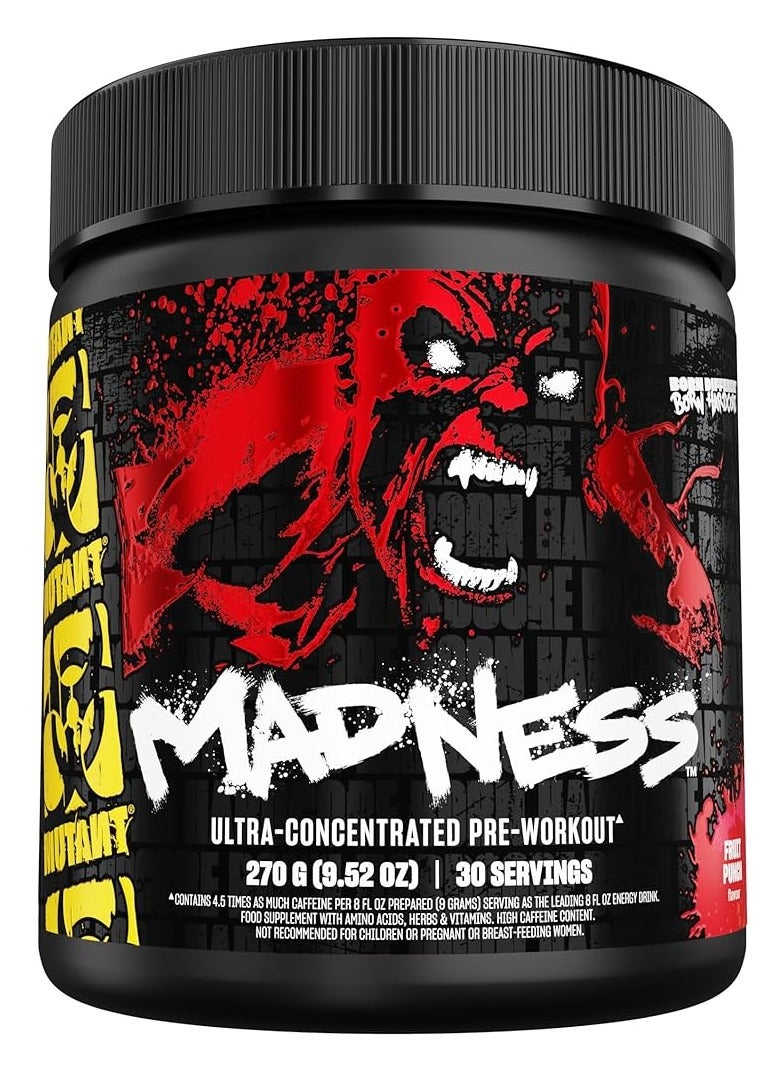 Mutant Madnessâ Preworkout Supplement Fruit Punch 270G - Image 1