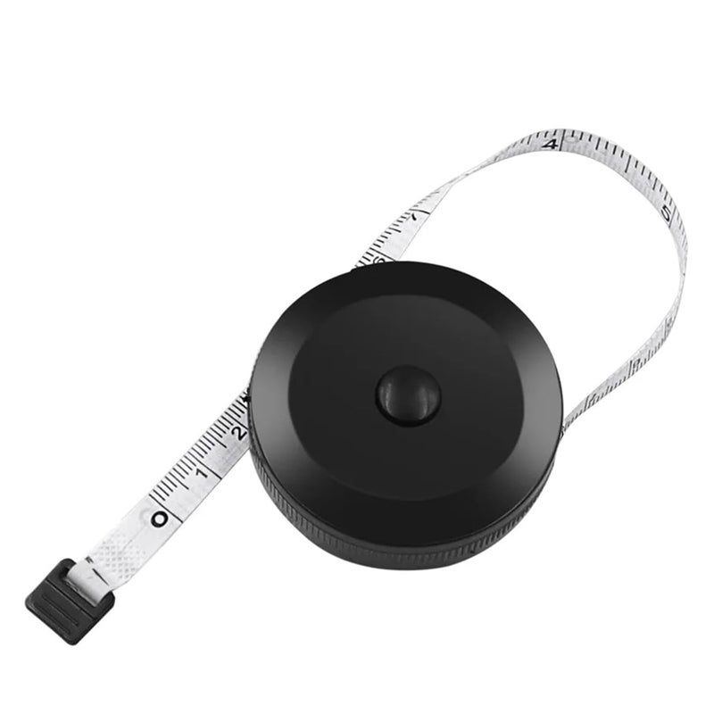 Black And White 60 Inch Double Sided Tape Measure Automatic Telescopic Tool - Image 2