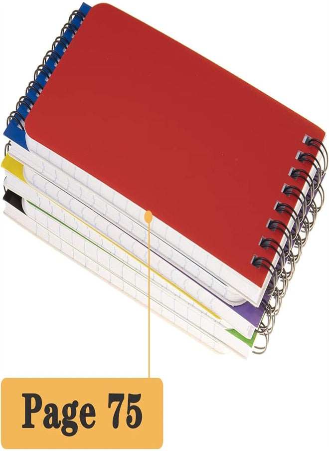 Generic - Small Notebooks, 6 Pack Pocket Spiral Notepads Little Mini Notebook for Home Office Accessories, 75 Sheets Per Notebook(3x5 inch/12.7×7.6 cm) - Image 1