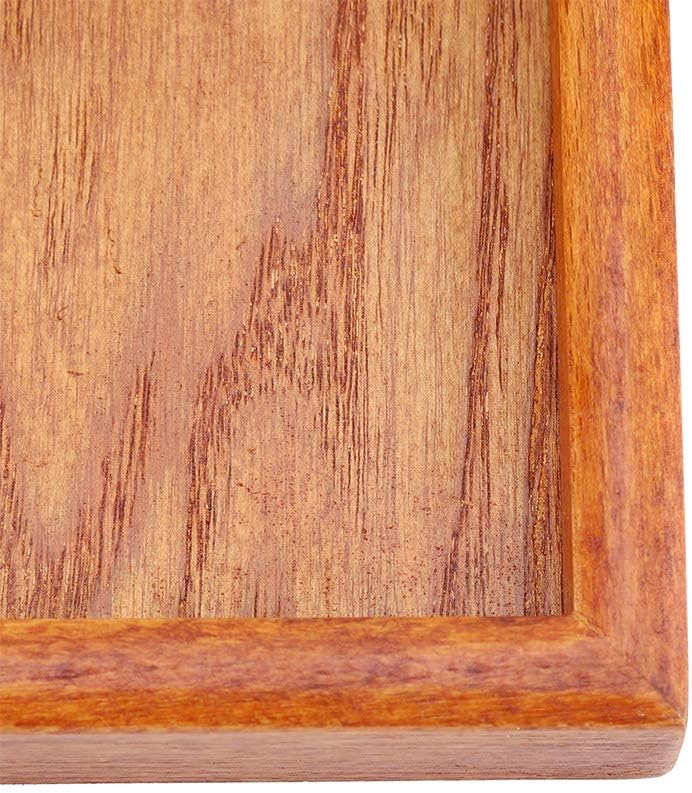 Solid Wood Tea Tray, Raised Edges Spill Prevention Wooden Serving Plate, Sushi Serving Tray with for Cafe Restaurant Home Use (20 * 20CM) - Image 4