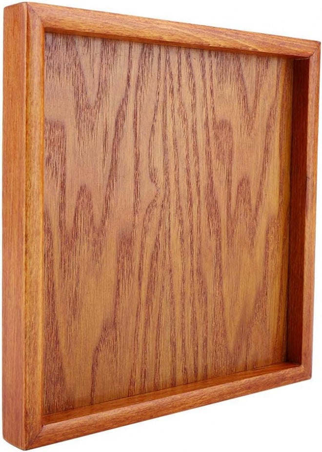 Solid Wood Tea Tray, Raised Edges Spill Prevention Wooden Serving Plate, Sushi Serving Tray with for Cafe Restaurant Home Use (20 * 20CM) - Image 1