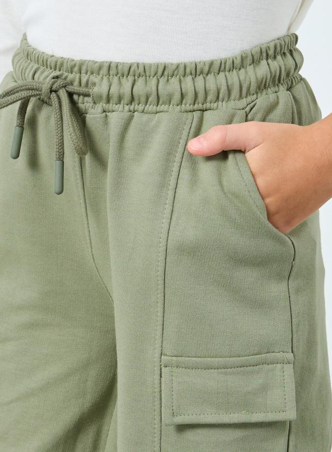 Styli Boys Green Terry Joggers with Drawstring - Image 3