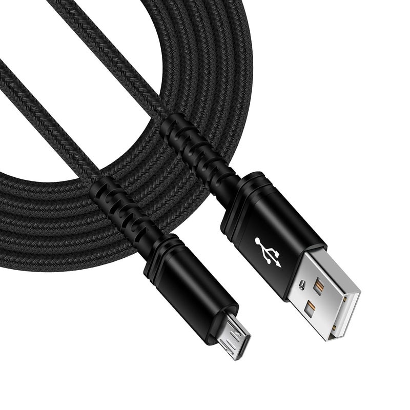 AILKIN [عبوة واحدة - 6 أقدام] كابل Micro USB إلى USB A لشحن أجهزة Android، كابل طاقة مضفر طويل لشحن هواتف Droid Micro سريع الشحن لأجهزة Galaxy J7 J3 J8 S7 S6 S5 S4،PS4، Kindle Fire 10، Android Chords - Image 1
