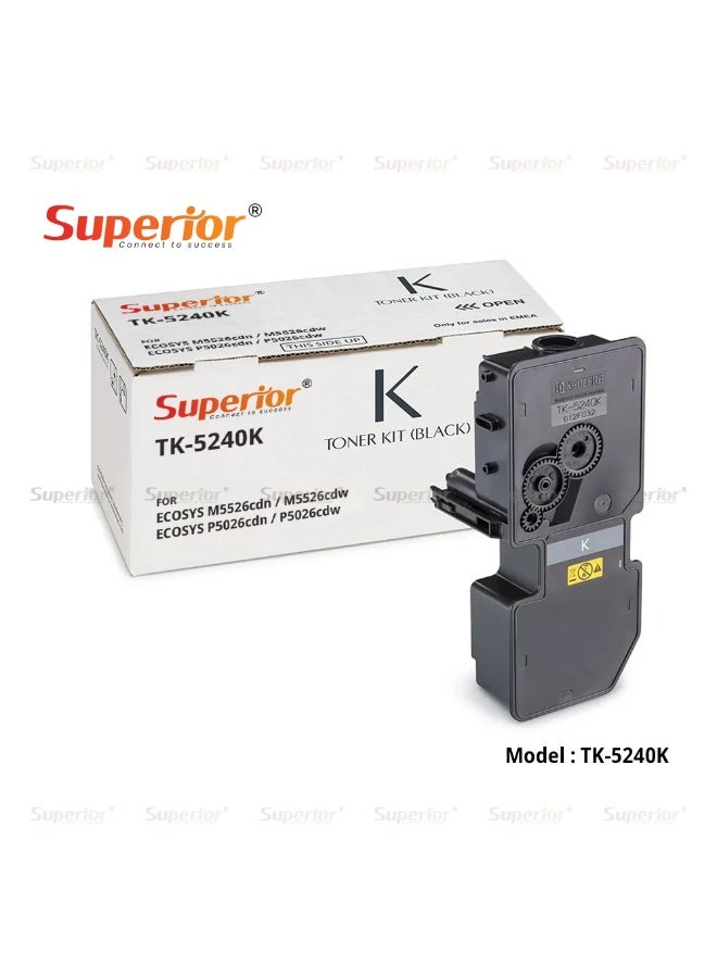 SOS Superior Superior TK-5240K Black High Yield Compatible Toner Cartridge – For Kyocera ECOSYS M5526cdn / M5526cdw, ECOSYS P5026cdn / P5026cdw - Image 1