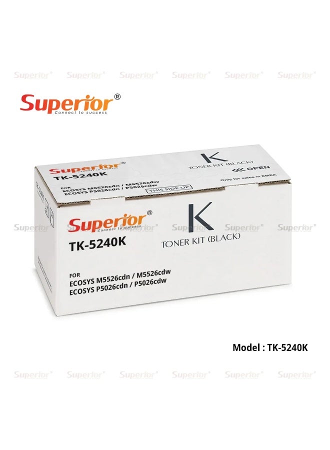 SOS Superior Superior TK-5240K Black High Yield Compatible Toner Cartridge – For Kyocera ECOSYS M5526cdn / M5526cdw, ECOSYS P5026cdn / P5026cdw - Image 3