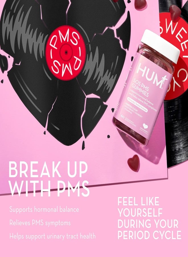 HUM Nutrition SOS PMS Gummies, PMS Support Supplement for Women, Support Cycle Symptoms, Bloating, Hormonal Balance, Includes Vitamin B6, Cranberry & Chasteberry Vitex, Gluten Free, 60 Vegan Gummies - Image 5