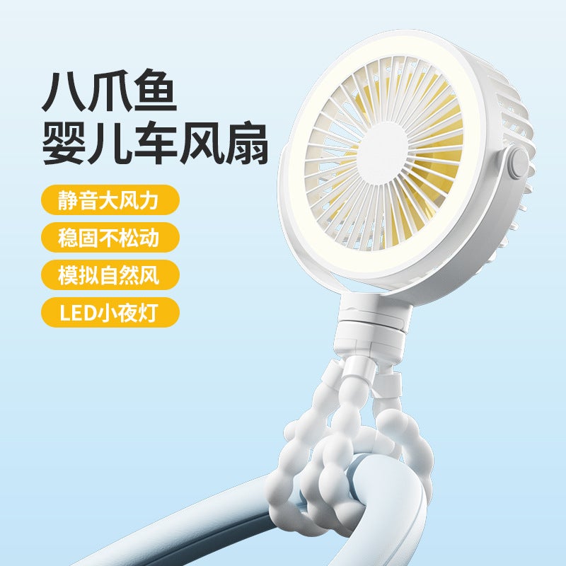 Explosions Mountaineering Buckle Fan Portable Outdoor Pocket Small Fan Colorful Lights Usb Fan Manufacturers - Image 1