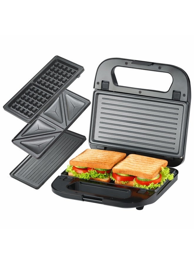 BUTTERFLY صانعة السندويشات باترفلاي ماغنوم 3 في 1، 750 واط | ألواح قابلة للفك مصنوعة من الحديد الزهر كبيرة الحجم | شواية | محمصة | صانعة الوافل | حجم مدمج | إيقاف تشغيل تلقائي | أسود | ضمان لمدة سنة واحدة - Image 1